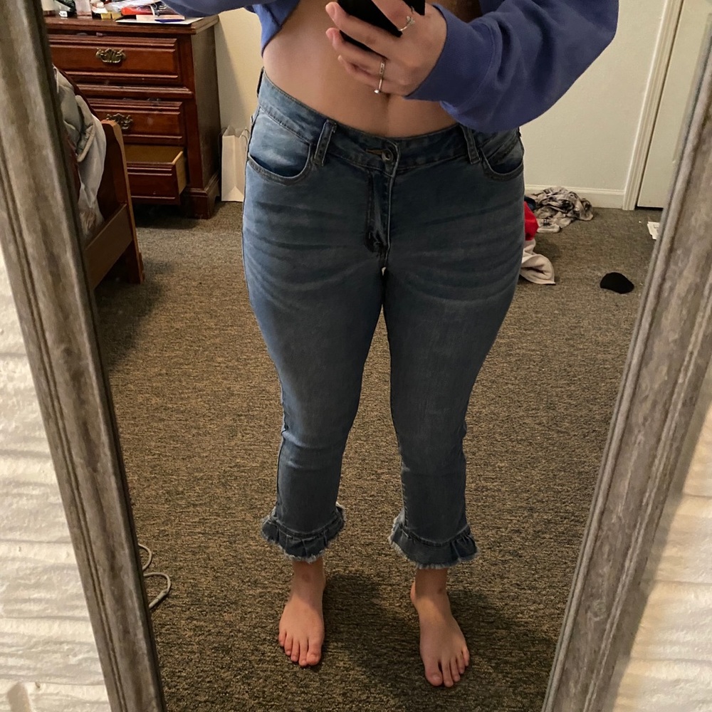 Flare Bottom Crop Jeans